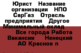 Юрист › Название организации ­ НПО СарГаз › Отрасль предприятия ­ Другое › Минимальный оклад ­ 15 000 - Все города Работа » Вакансии   . Ненецкий АО,Красное п.